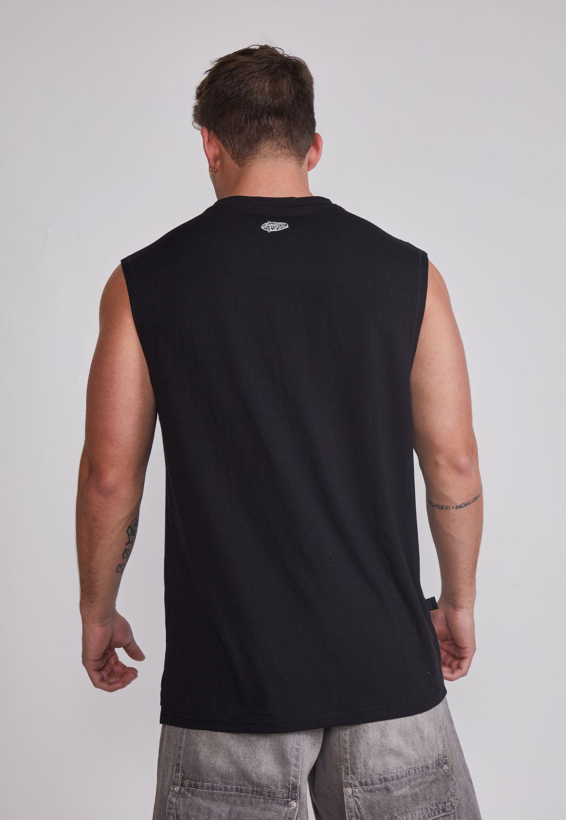 Polera Sin Manga Hombre Oversize Sport Negro Sioux-3