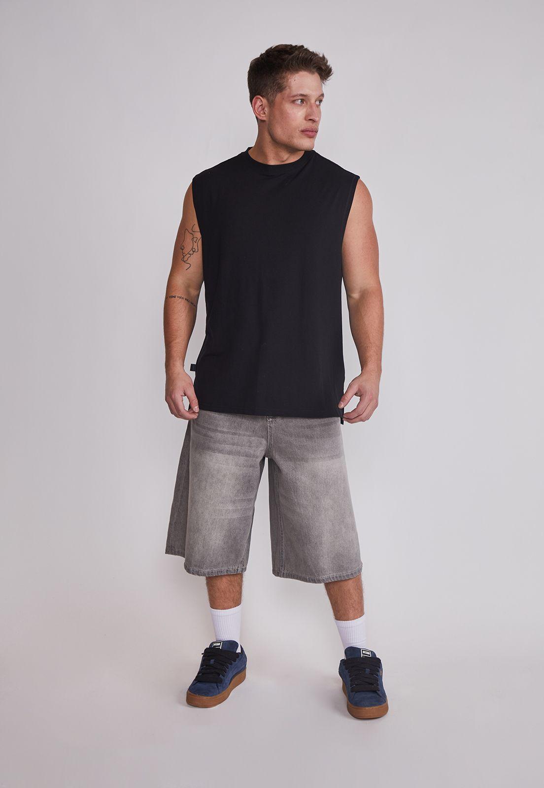 Polera Sin Manga Hombre Oversize Sport Negro Sioux-4