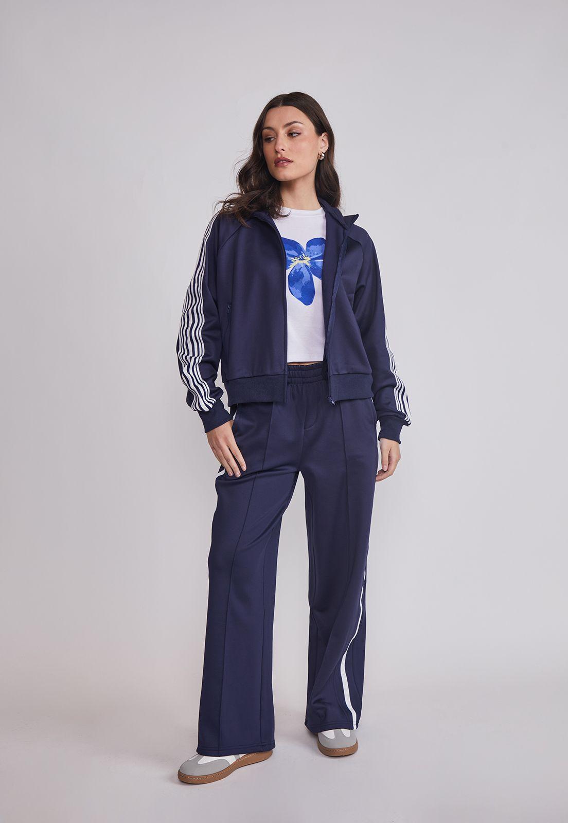 Polerón Mujer Retro Bandas Azul Sioux-4