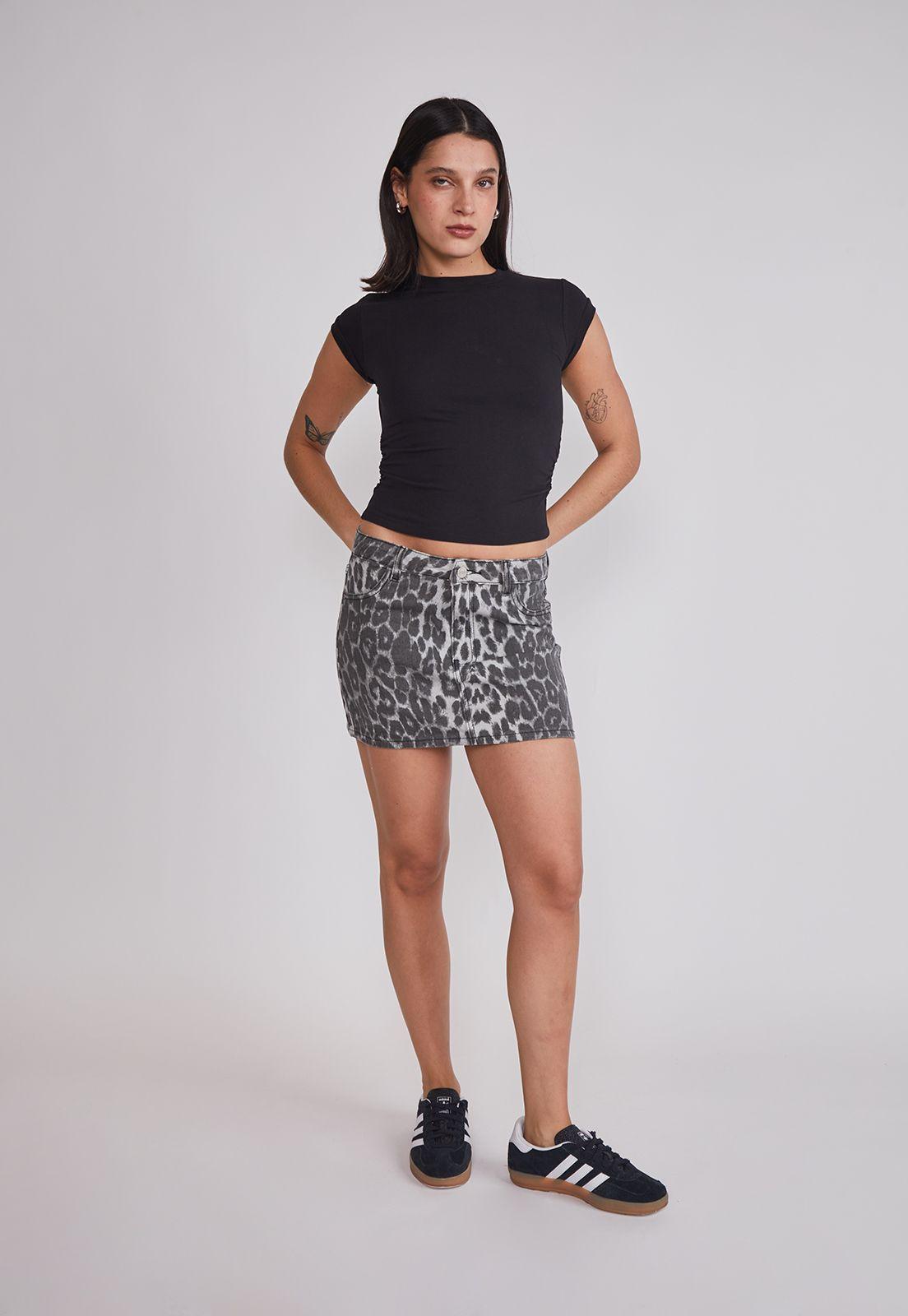 Falda Mujer Leopardo Gris Sioux-4