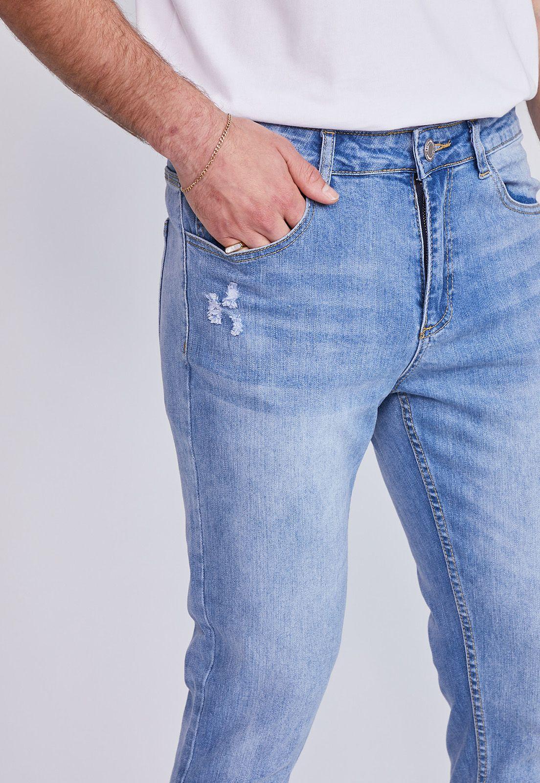 Jeans Hombre Skinny Destroyer Azul Sioux-1