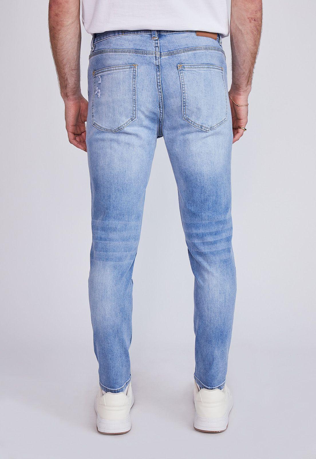 Jeans Hombre Skinny Destroyer Azul Sioux-2
