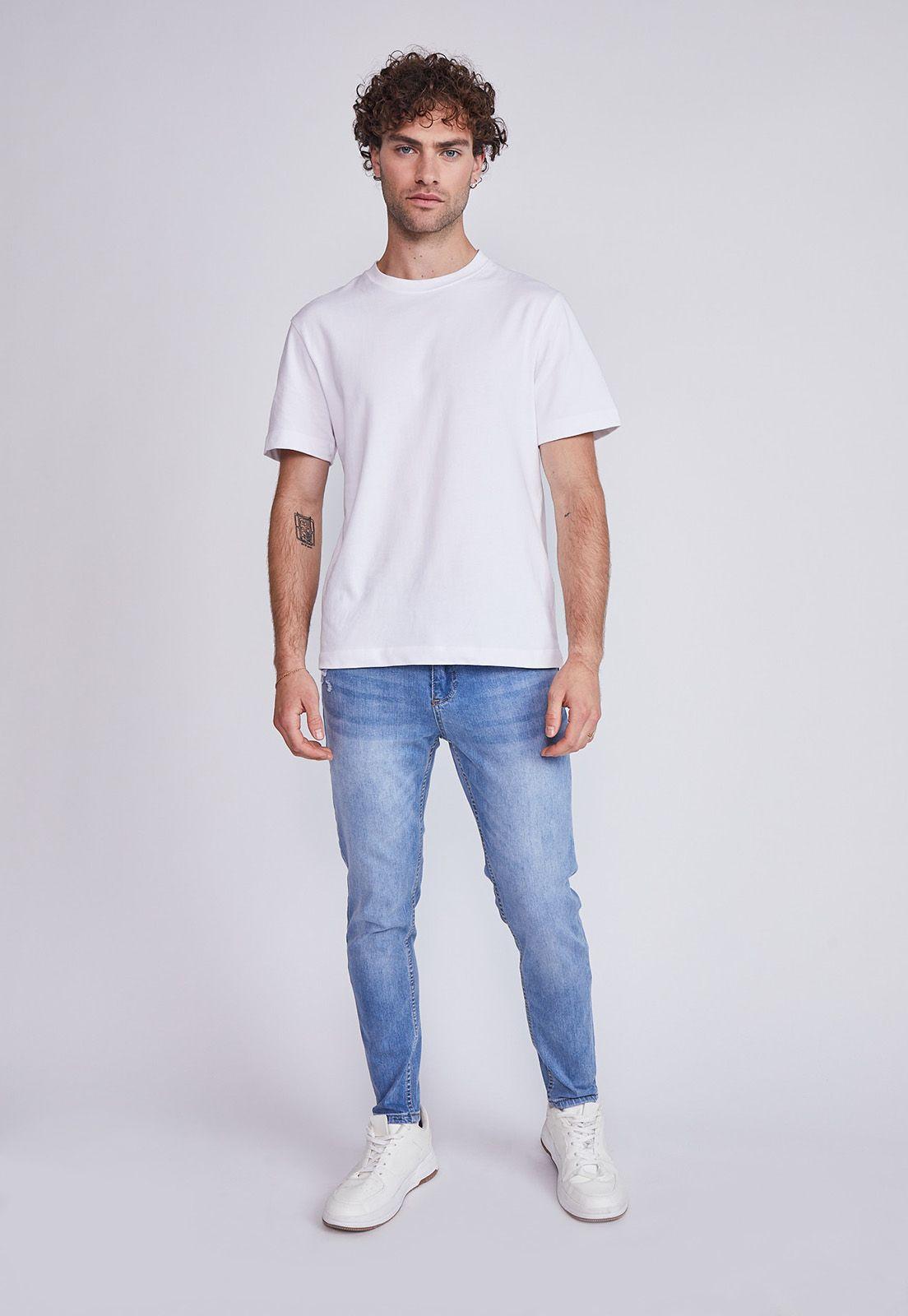 Jeans Hombre Skinny Destroyer Azul Sioux-3