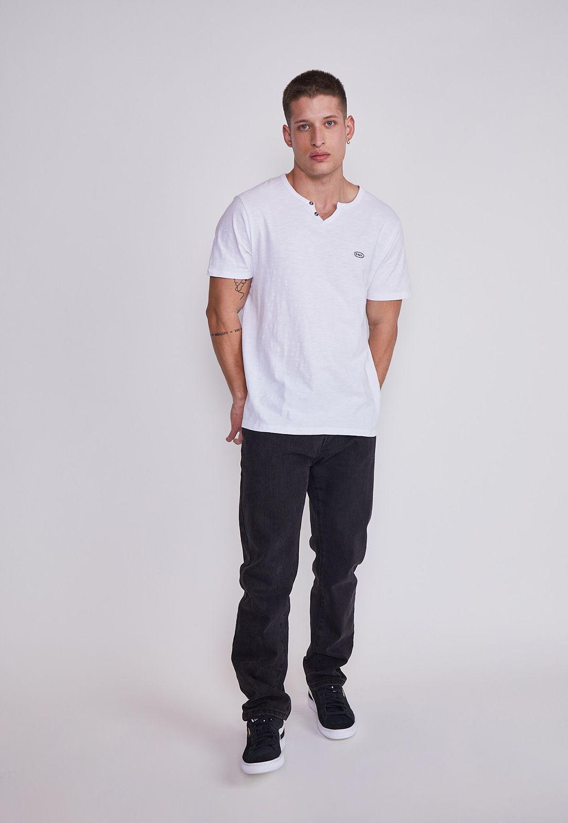 Polera Hombre Blanco Escote Botones Sioux-4
