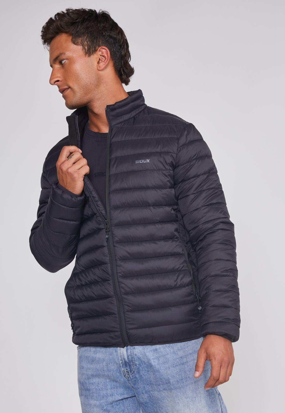 Parka Hombre Basica Lineas Negro Sioux-4