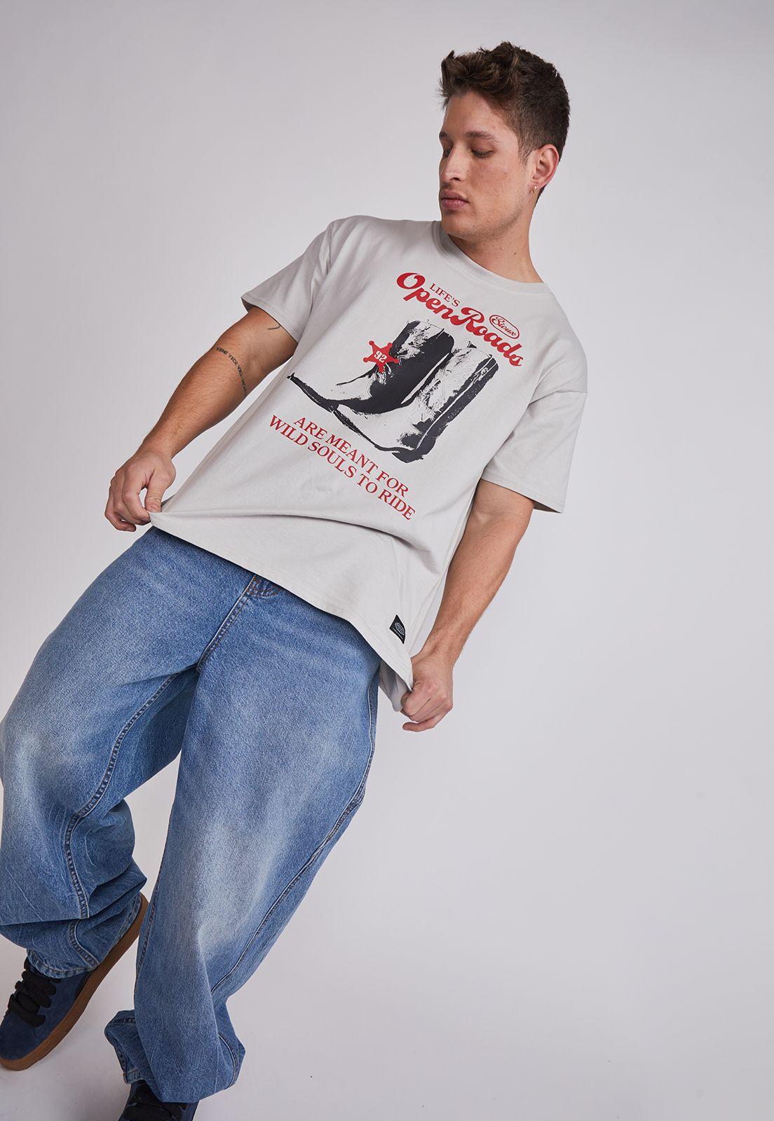Jeans Hombre Loose Baggy Celeste Sioux-1