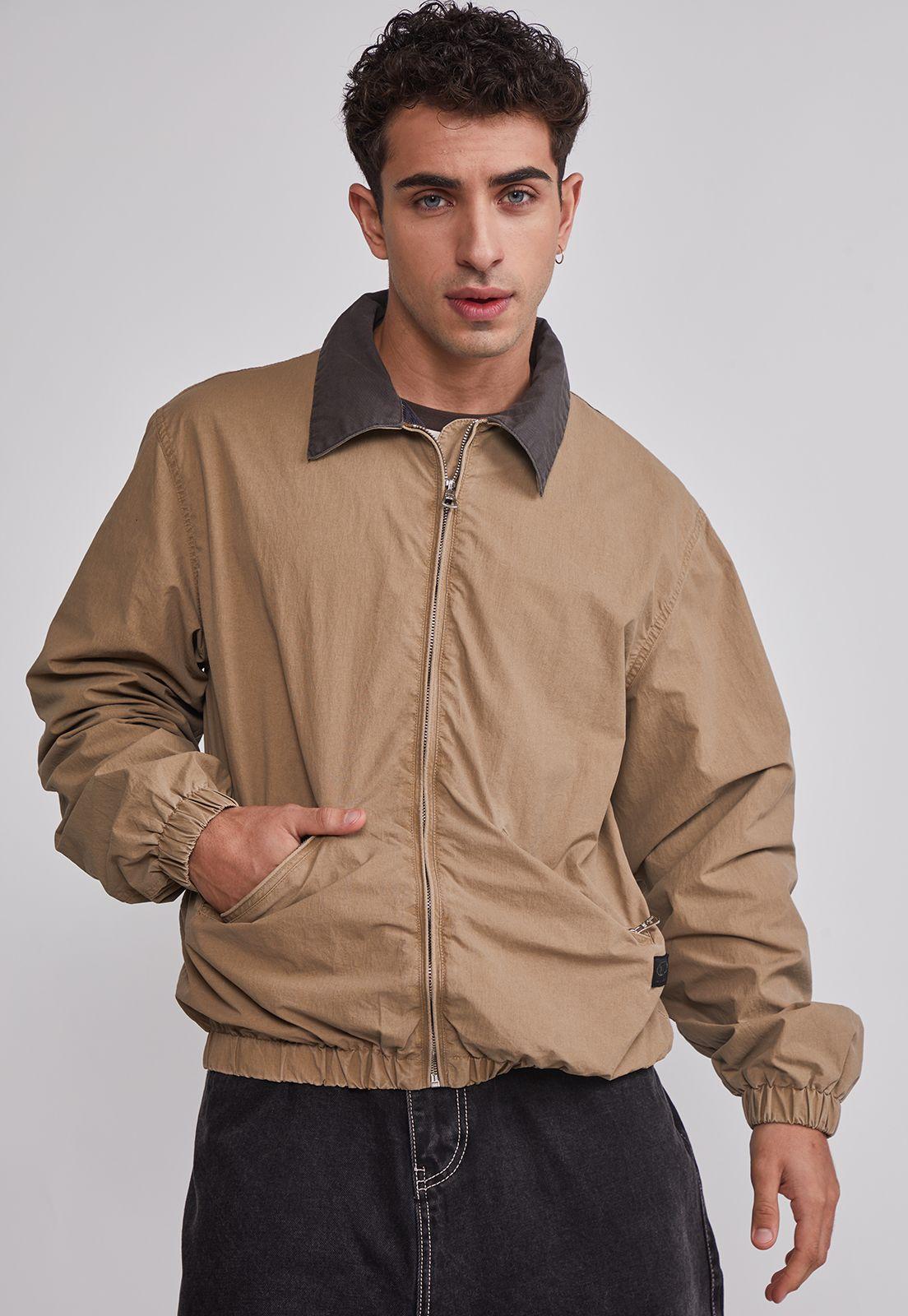 Chaqueta Hombre Cuello Contraste Café Sioux-0