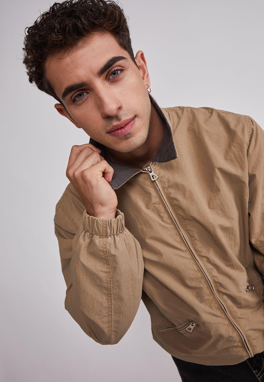 Chaqueta Hombre Cuello Contraste Café Sioux-2
