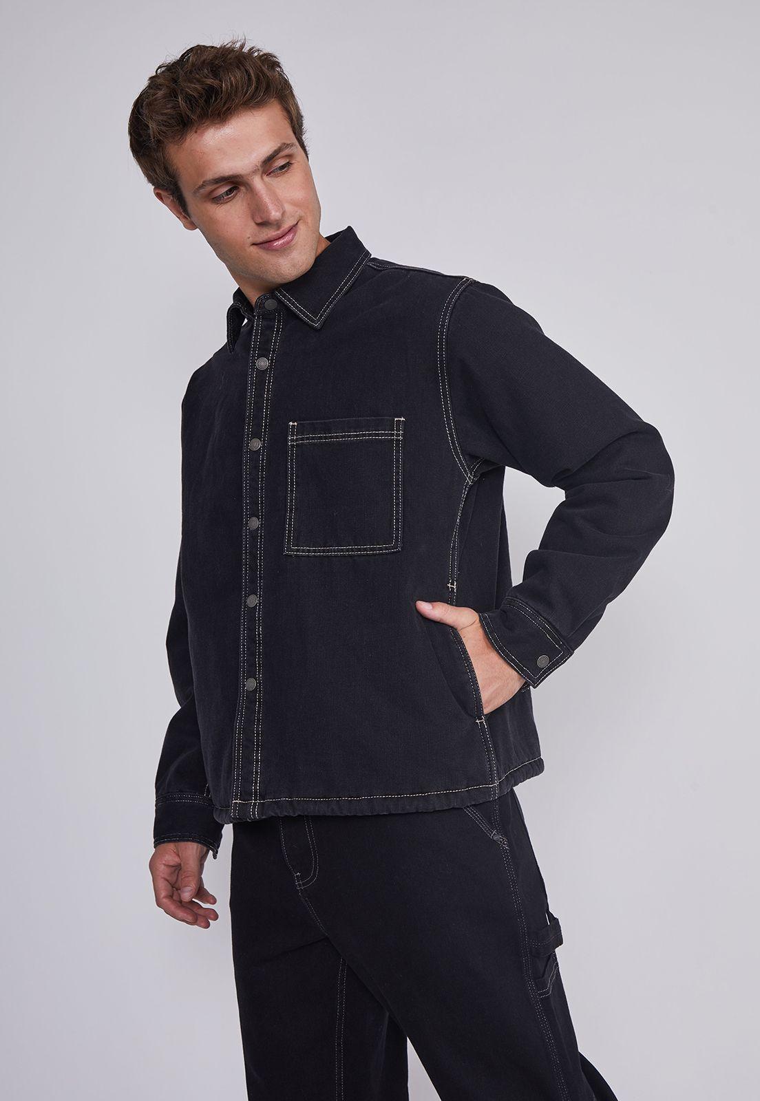 Chaqueta Hombre Denim Peluda Negro Sioux-0