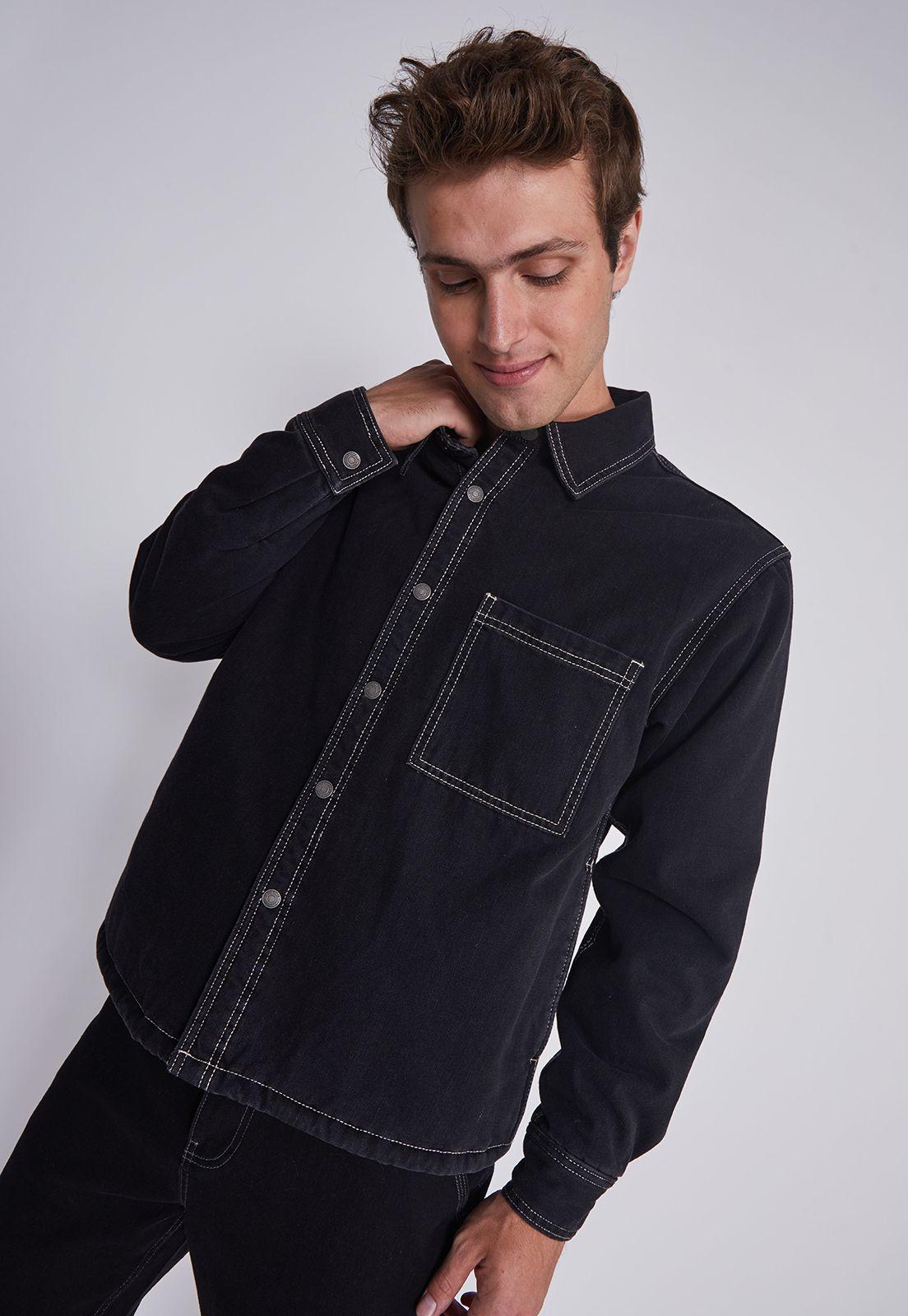 Chaqueta Hombre Denim Peluda Negro Sioux-2