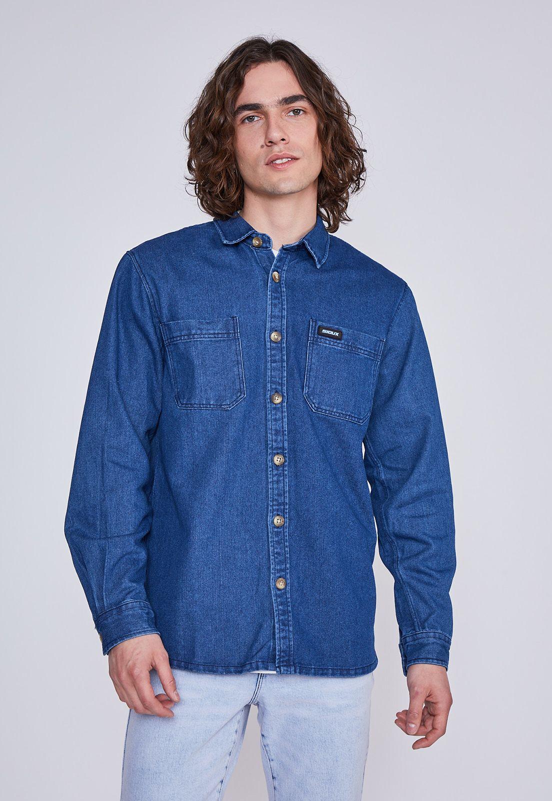 Camisa Hombre Denim Azul Sioux-0