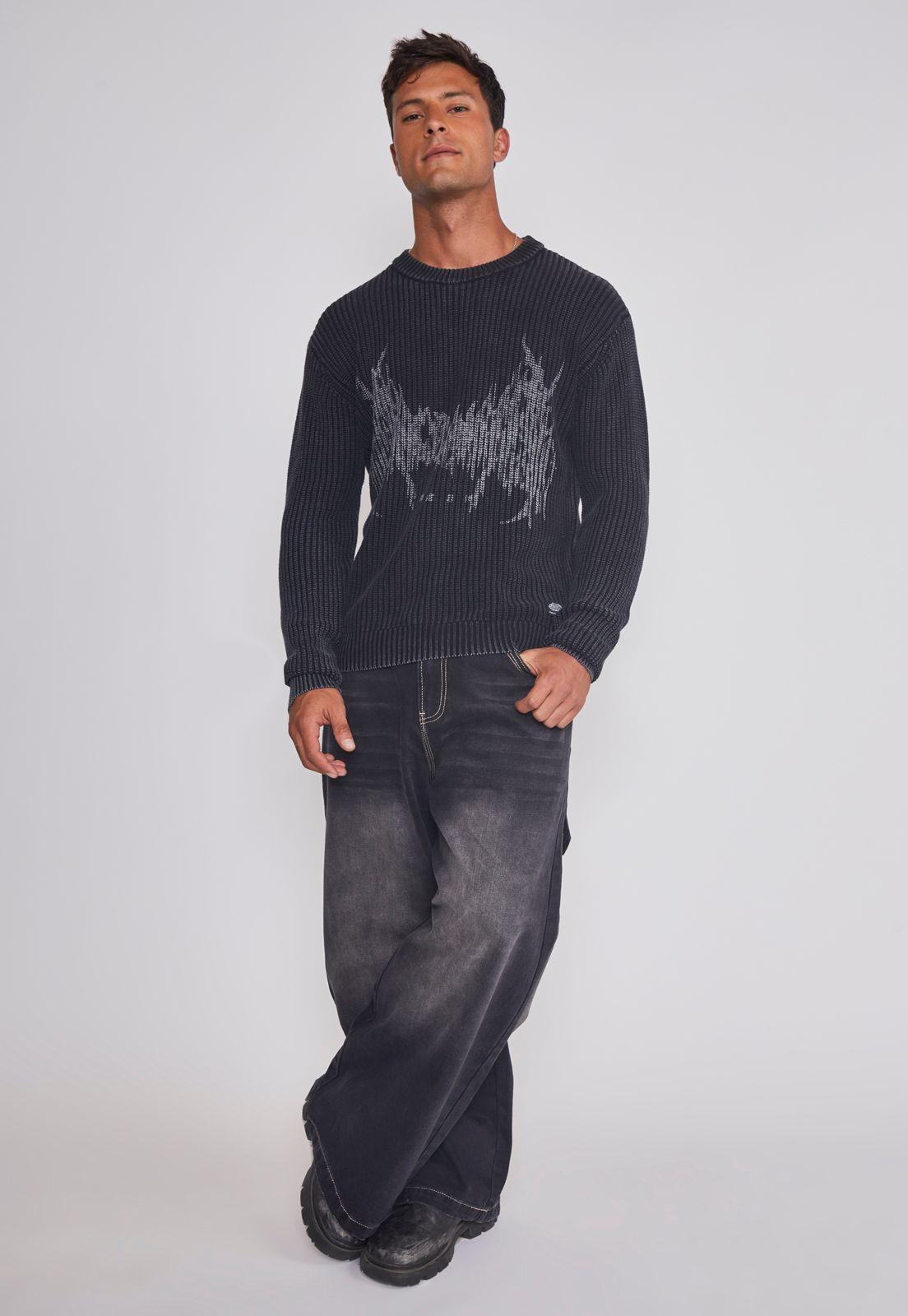 Sweater Hombre Lavado Death Negro Sioux-2