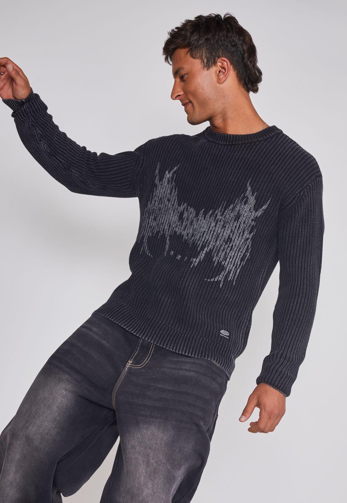 Sweater Hombre Lavado Death Negro Sioux-4