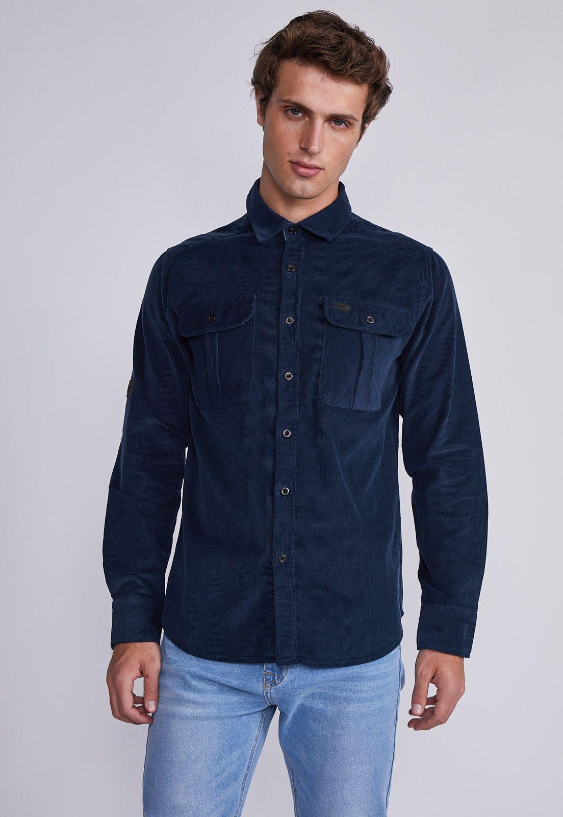 Camisa Hombre Azul Sobre Camisa Cuadrillé Sioux-0