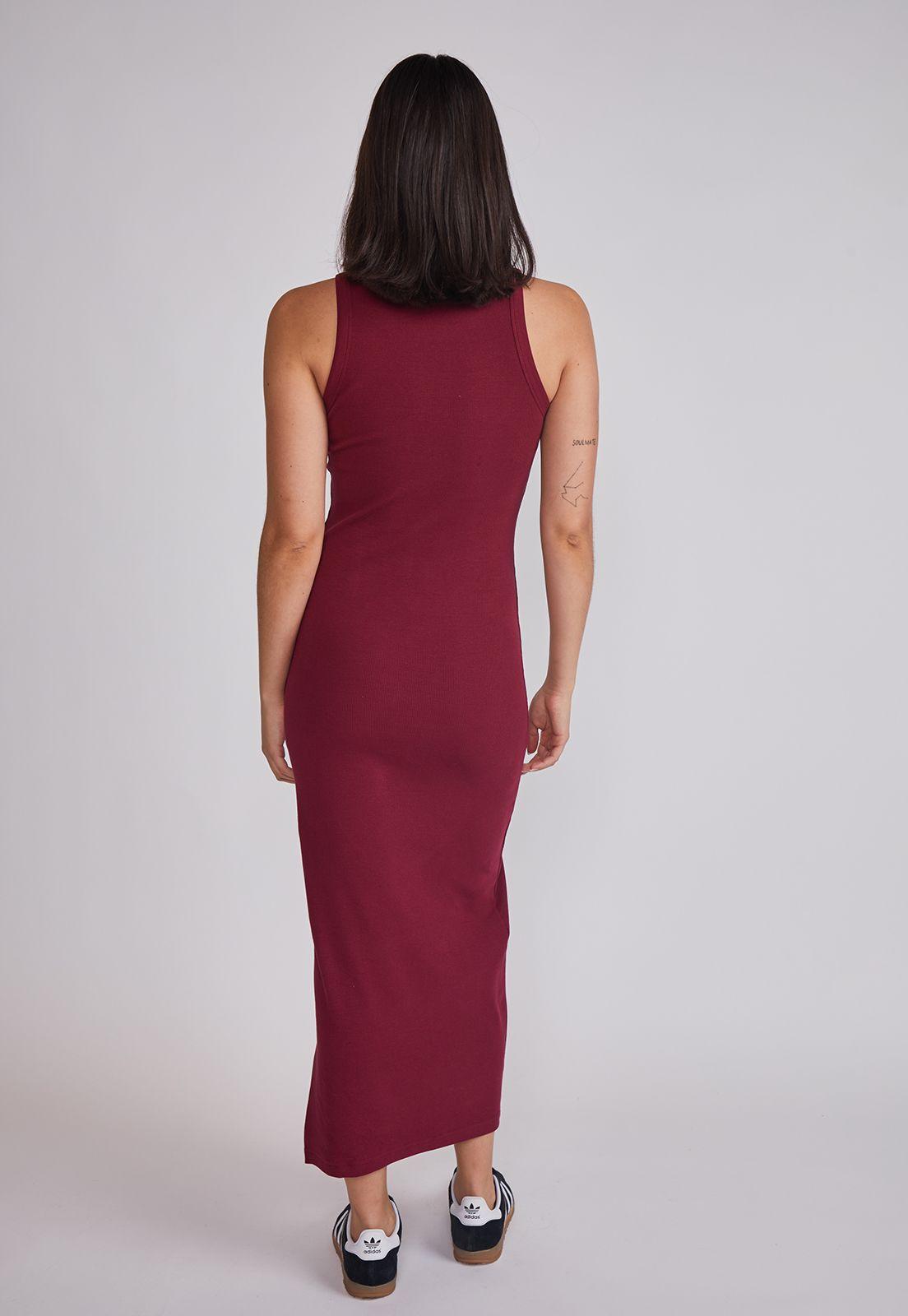 Vestido Mujer Largo Rib Burdeo Sioux-3