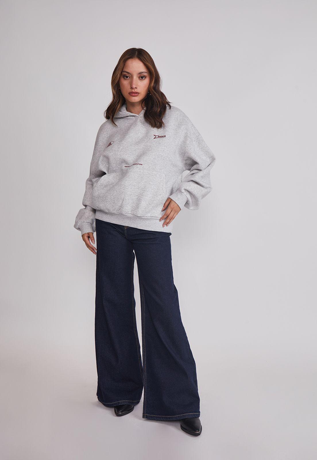 Polerón Mujer Espalda Trend Gris Sioux-1