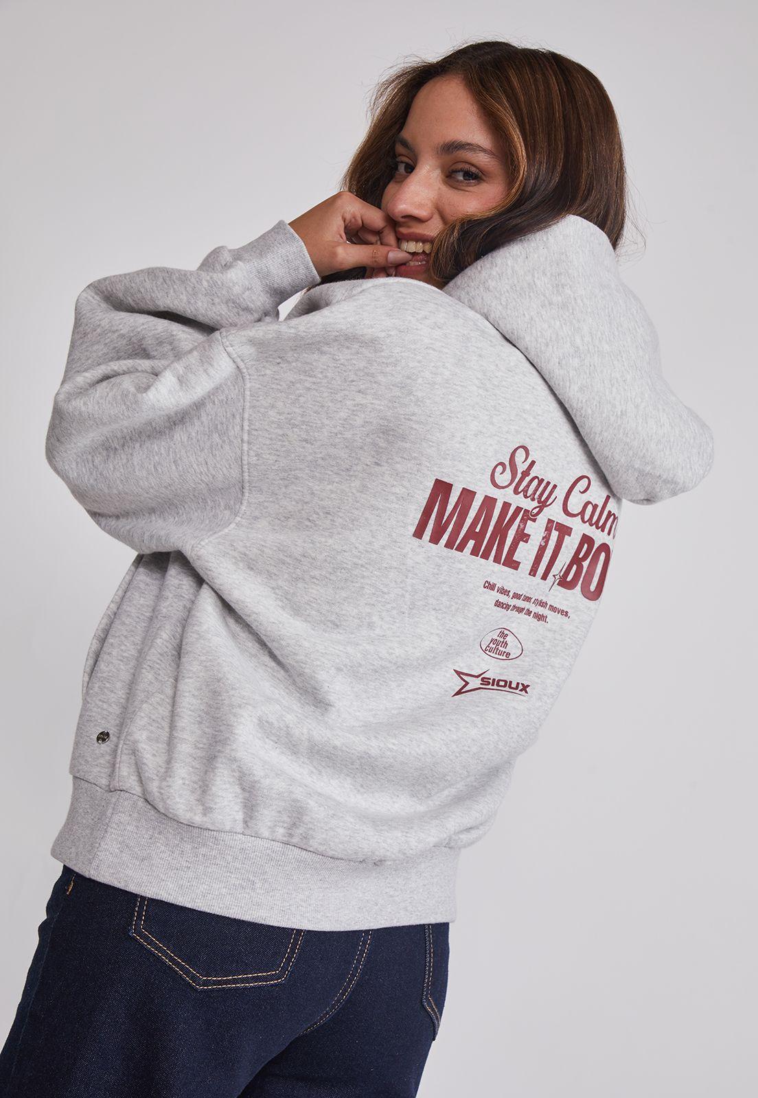 Polerón Mujer Espalda Trend Gris Sioux-4