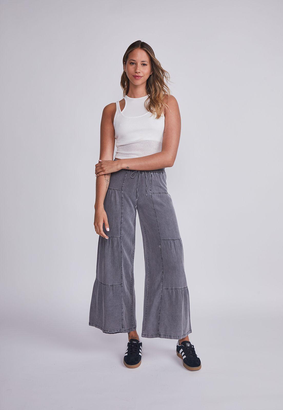 Pantalón Mujer Gris Wide Leg Sioux-4