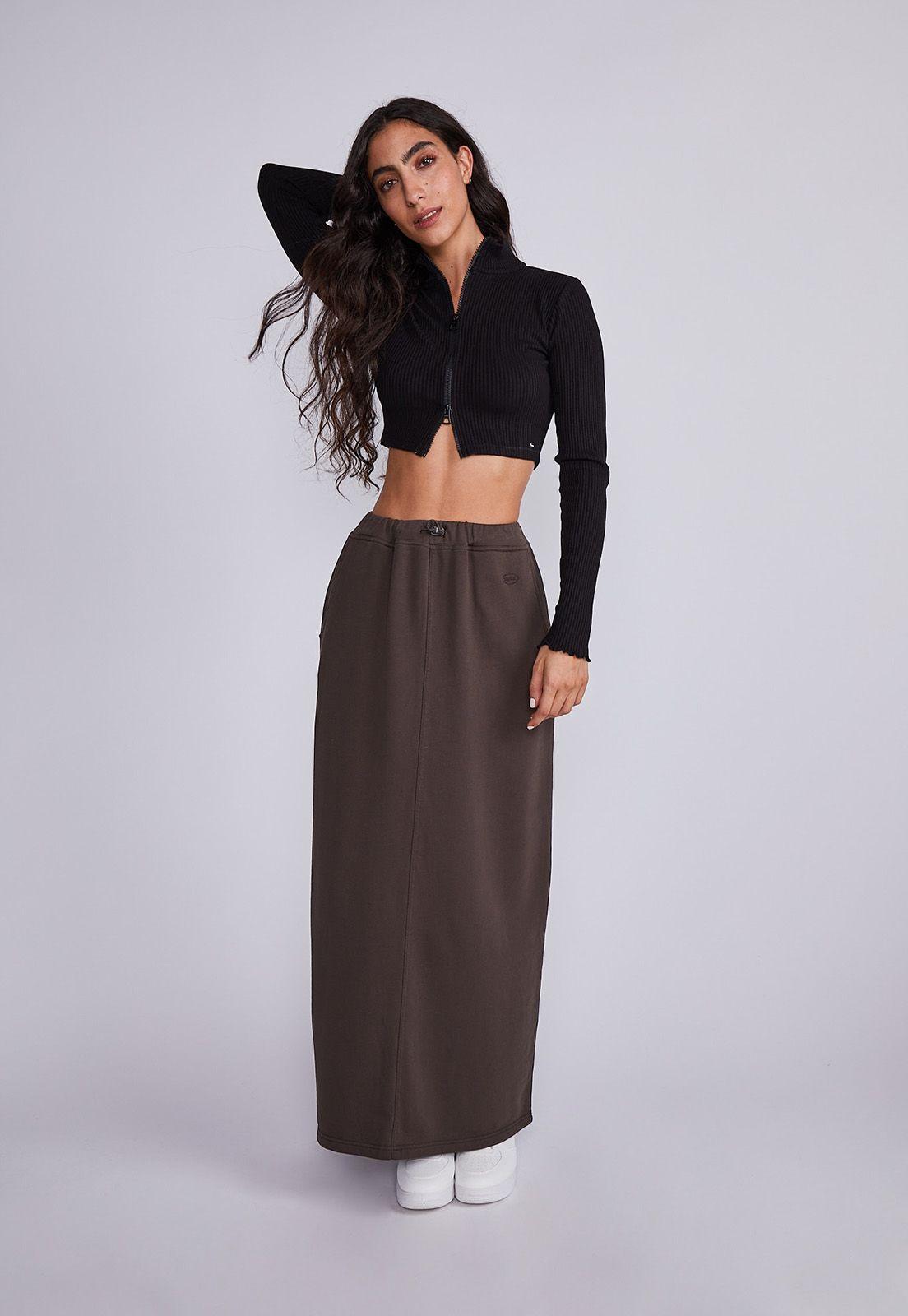 Chaleco Mujer Negro Tipo Polera Con Cierre Sioux-3