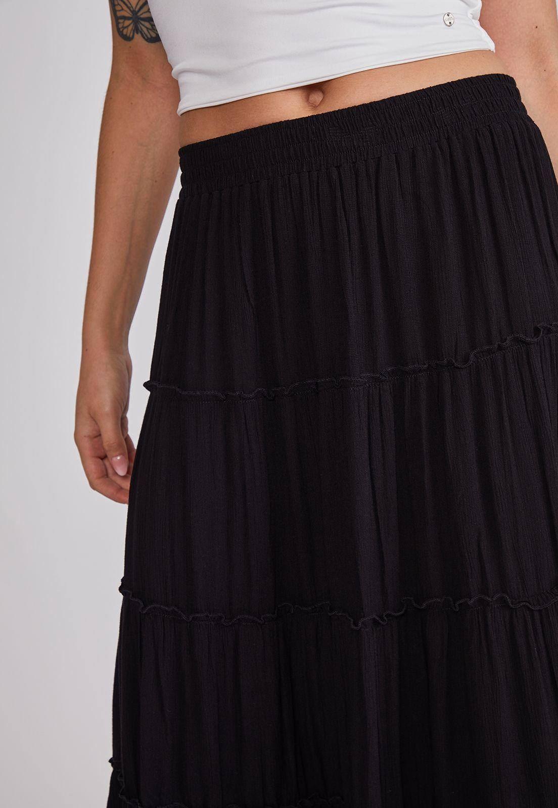 Falda Mujer Rustica Paneles Negro Sioux-2