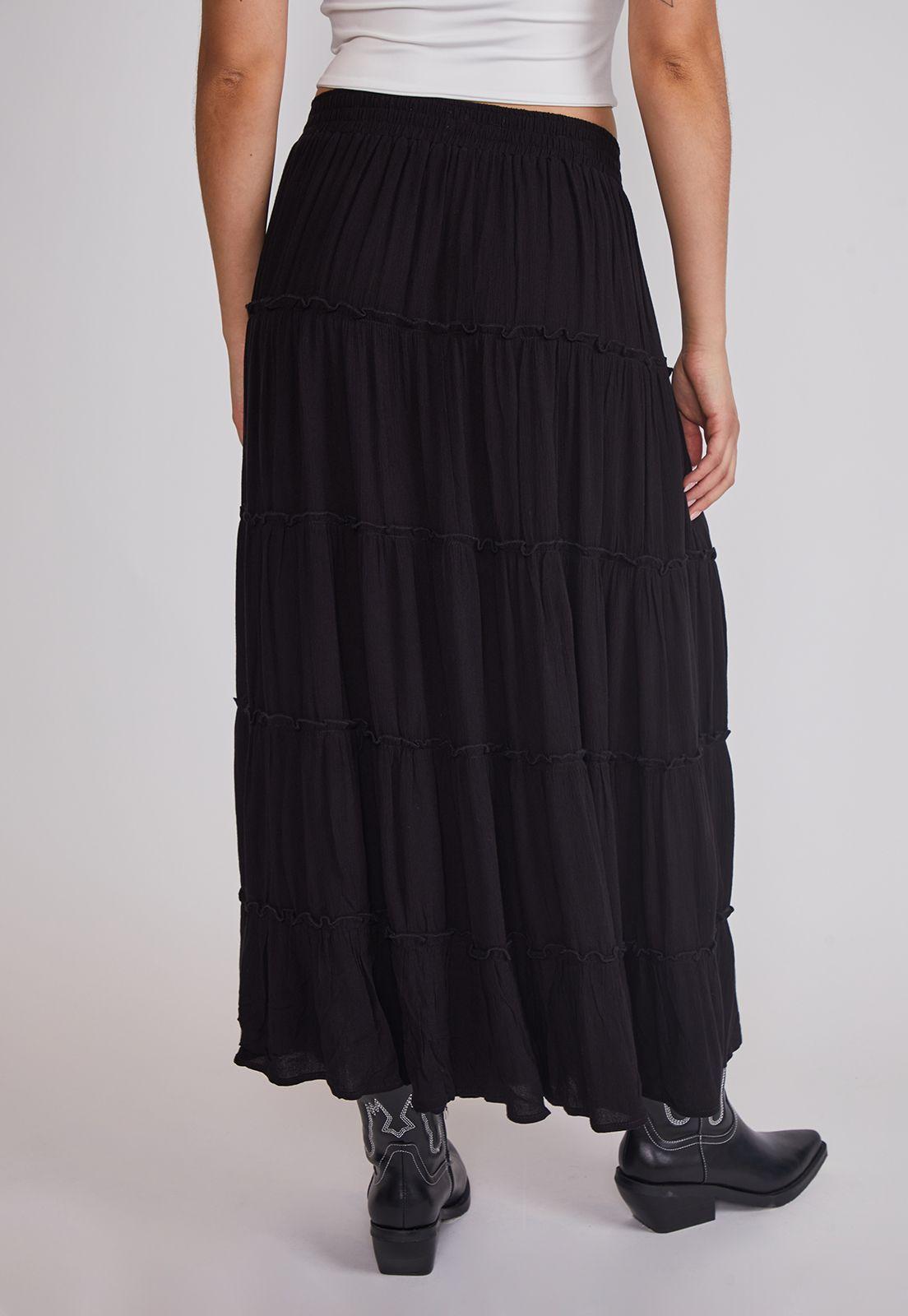 Falda Mujer Rustica Paneles Negro Sioux-3