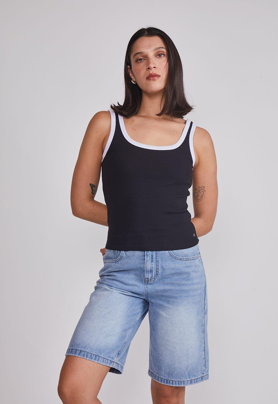 Peto Mujer Contraste Negro Sioux-0