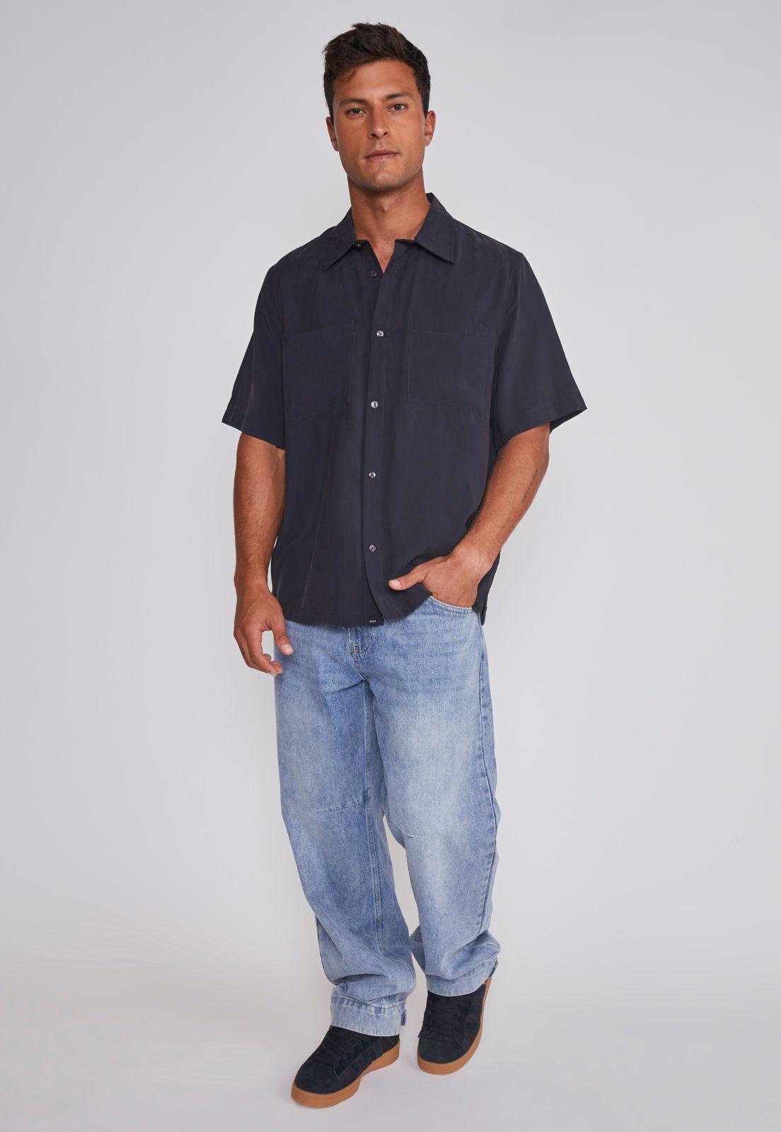 Camisa Hombre Relaxed 2 Bolsillos Negro Sioux-2