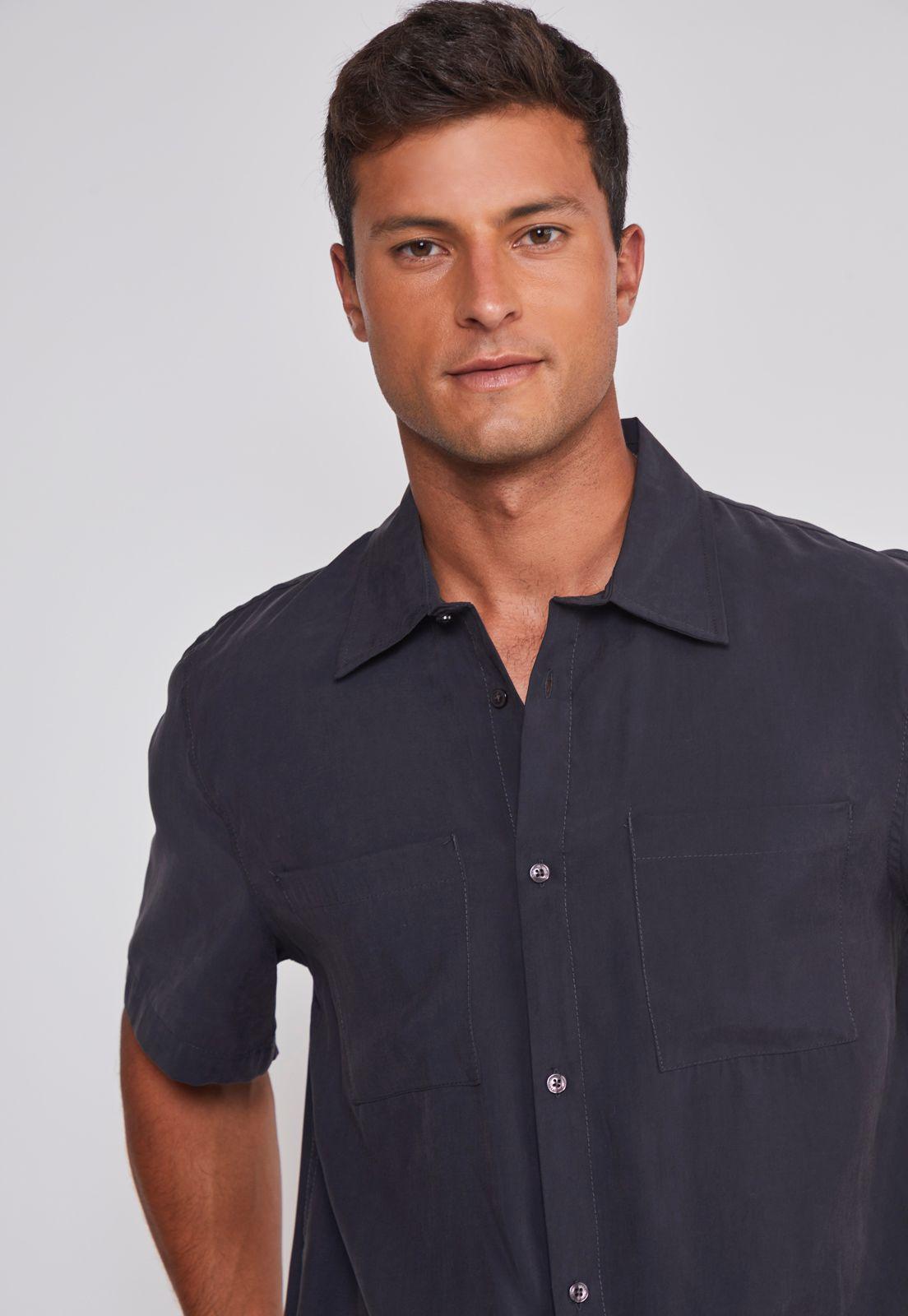 Camisa Hombre Relaxed 2 Bolsillos Negro Sioux-3