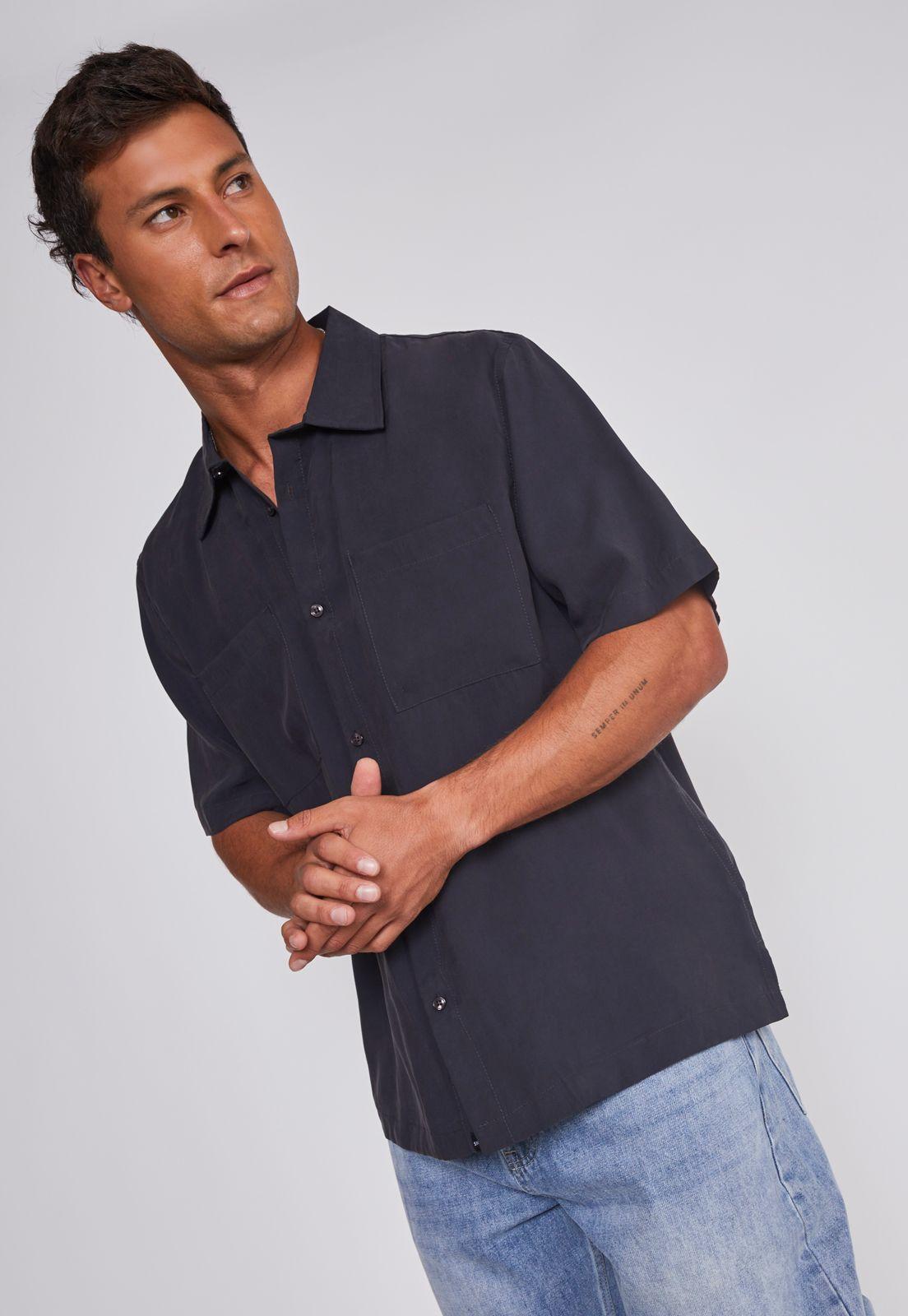 Camisa Hombre Relaxed 2 Bolsillos Negro Sioux-4