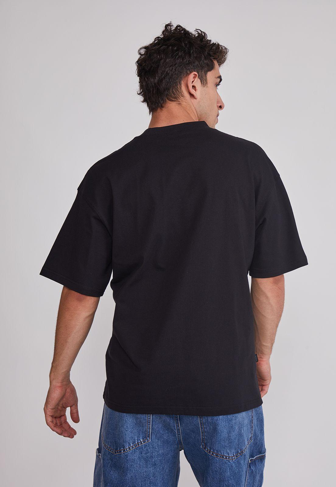 Polera Hombre Bordados Negro Sioux-4