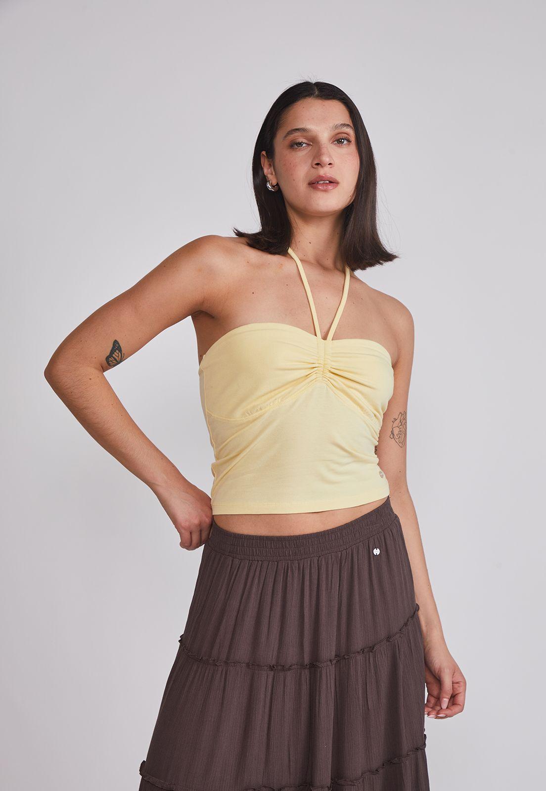 Peto Mujer Lazo Cuello Amarillo Sioux-1