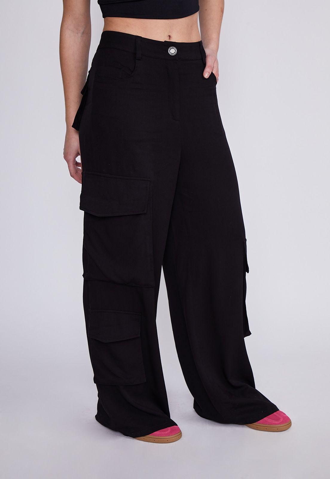Sioux Pantalones Negros Con Bolsillos Pantalón Mujer Negro