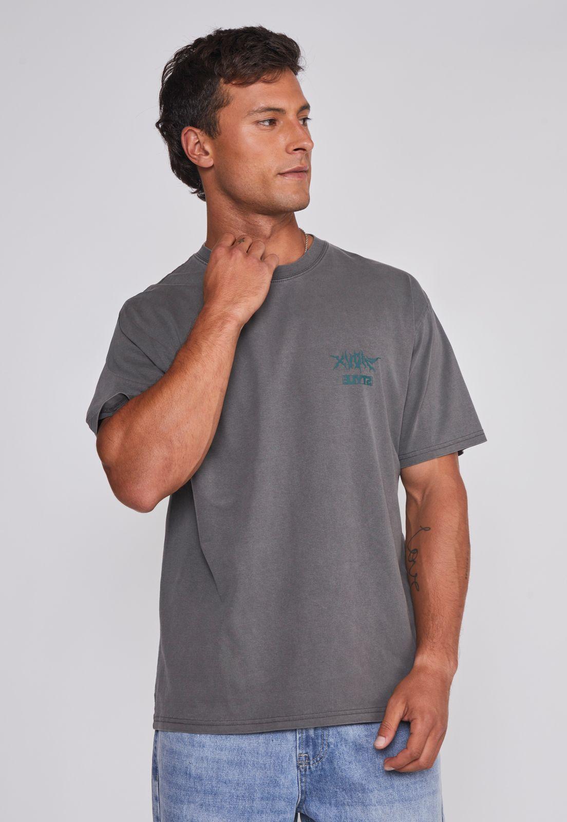 Polera Hombre Lavada Dinosaurio Café Sioux-0