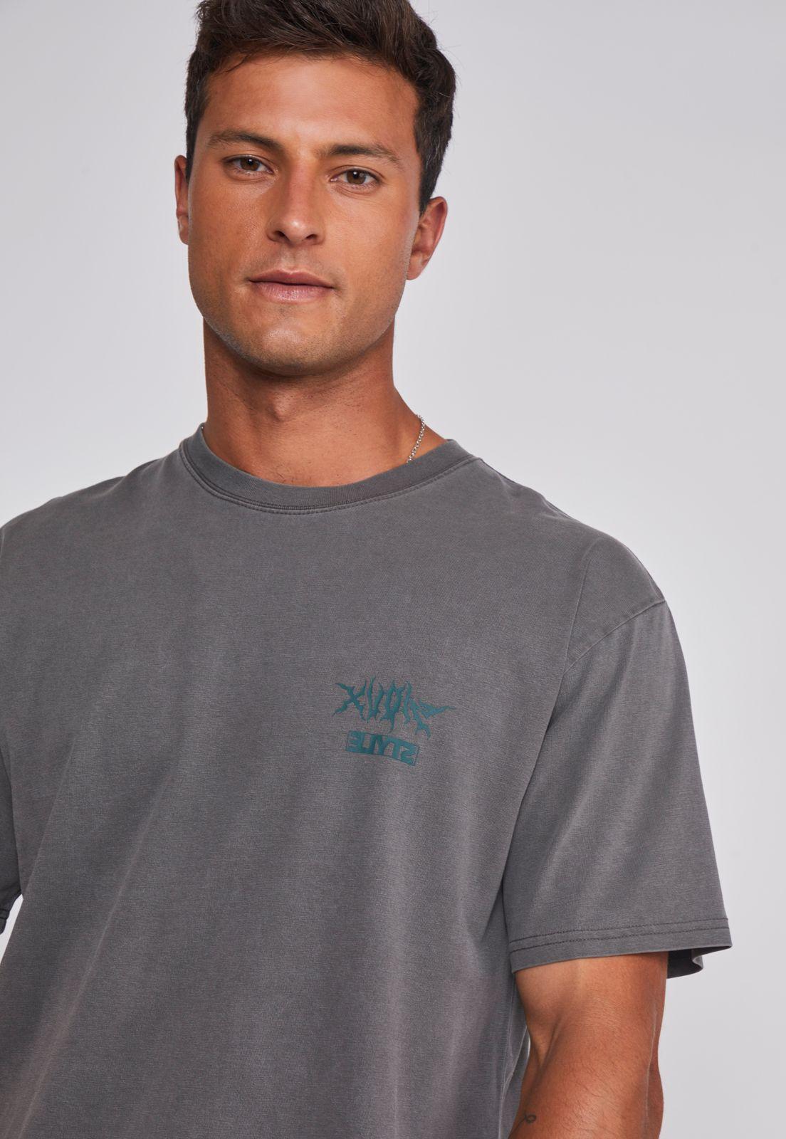 Polera Hombre Lavada Dinosaurio Café Sioux-3