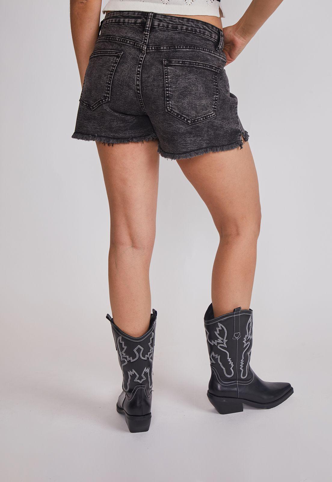 Short Mujer Denim Elasticado Negro Sioux-3