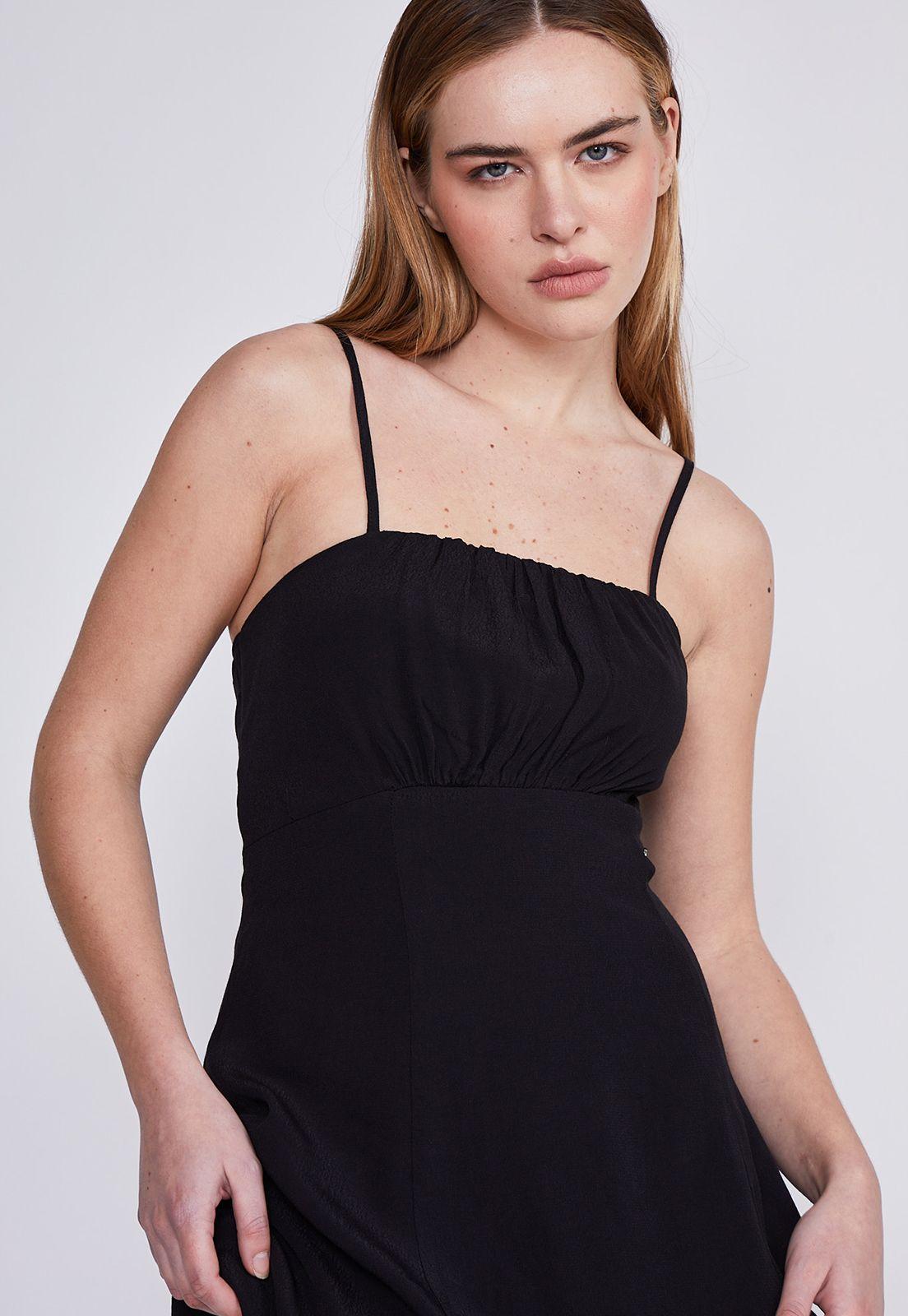 Vestido Mujer Negro Tiritas Sioux-1