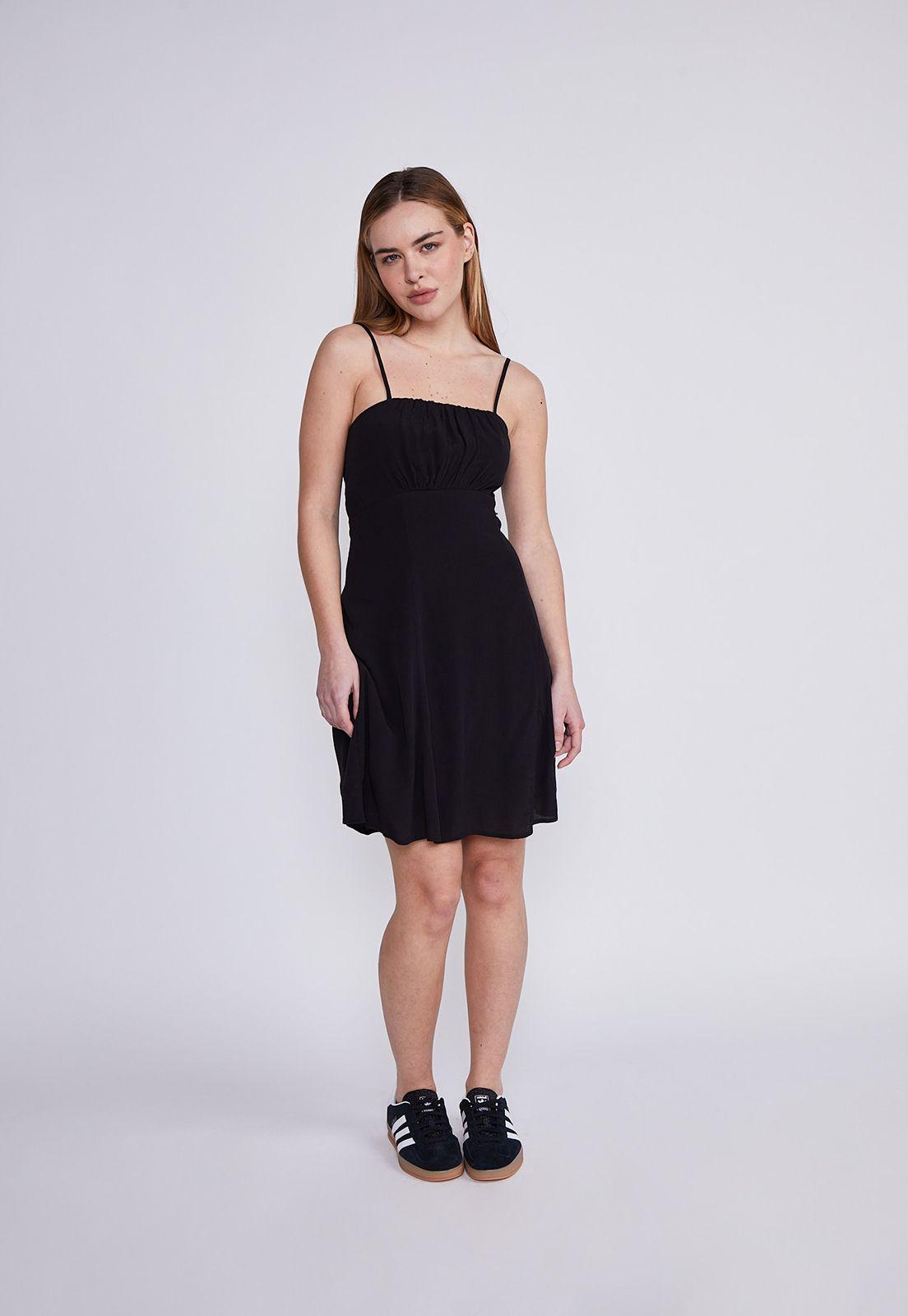 Vestido Mujer Negro Tiritas Sioux-4