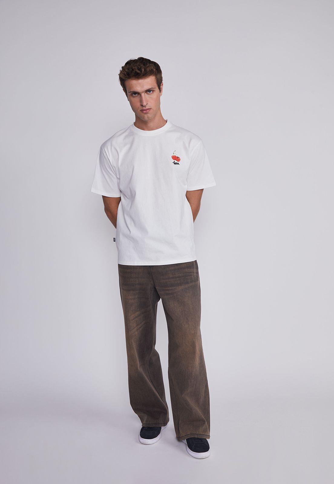 Polera Hombre Cerezas Blanco Sioux-3