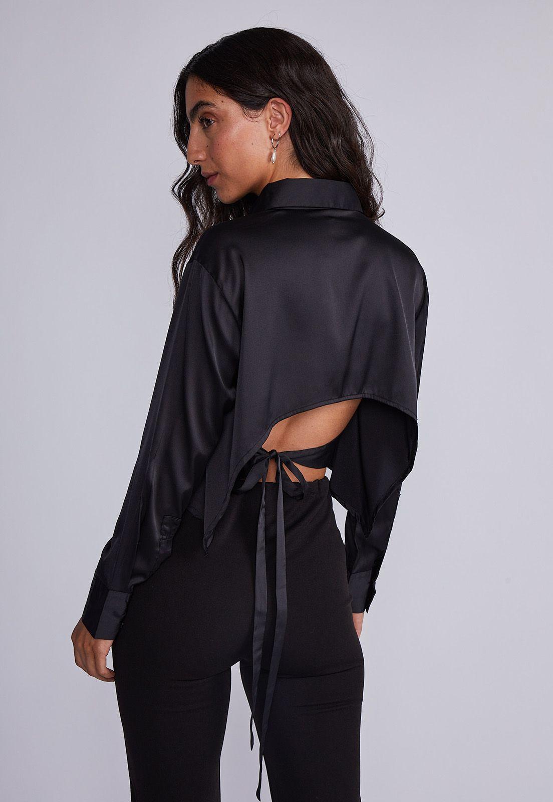 Blusa Mujer Negro Night Corta Ajustable Sioux-2