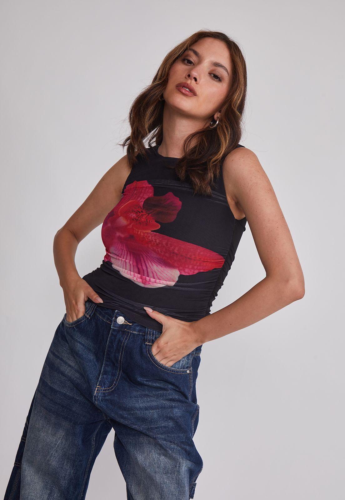 Peto Mujer Drapeado Trend Fucsia Sioux-4