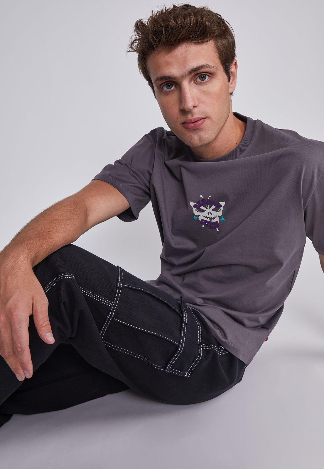 Jeans Hombre Cargo Contraste Negro Sioux-1