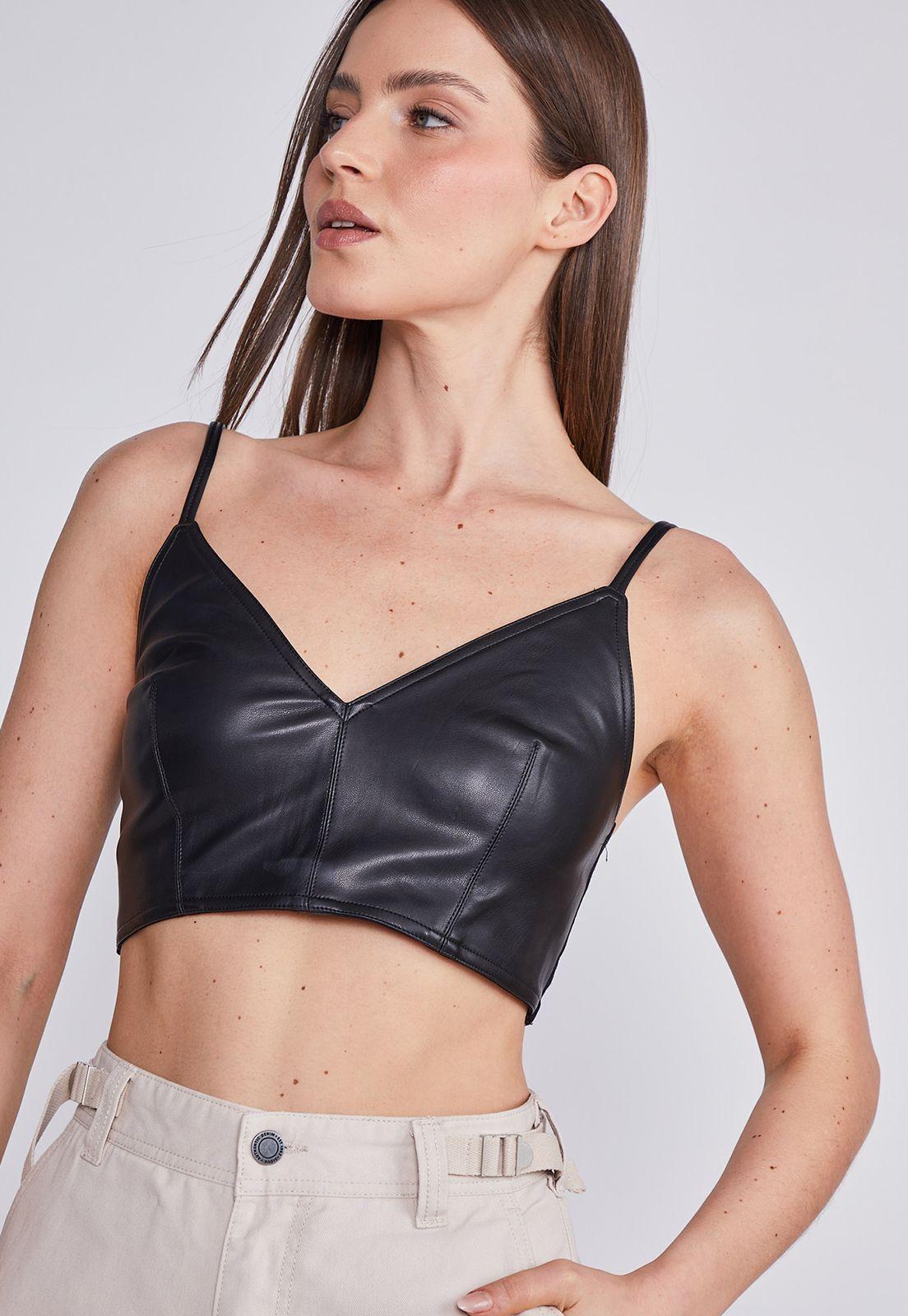 Peto Mujer Negro Eco Cuero Sioux-1