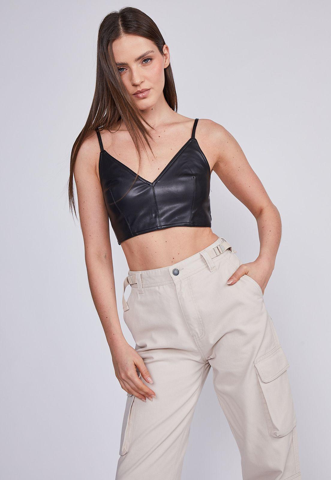 Peto Mujer Negro Eco Cuero Sioux-3