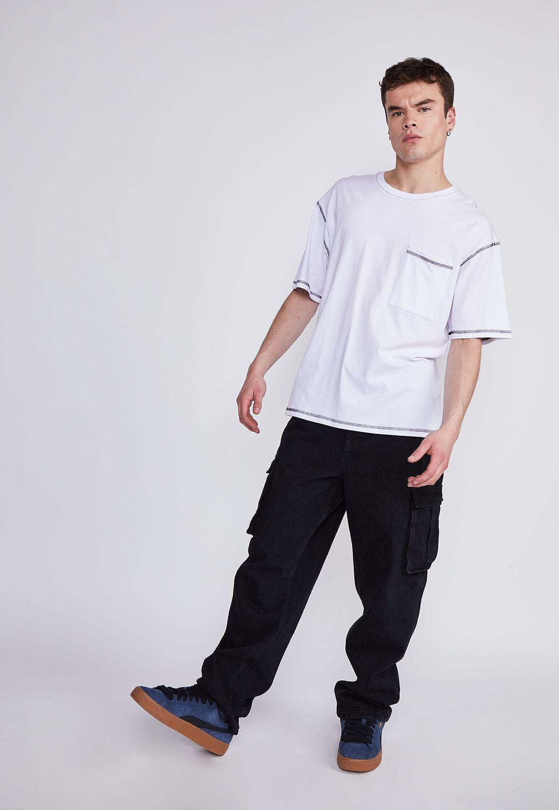 Polera Hombre Blanco Hilo Contraste Sioux-3