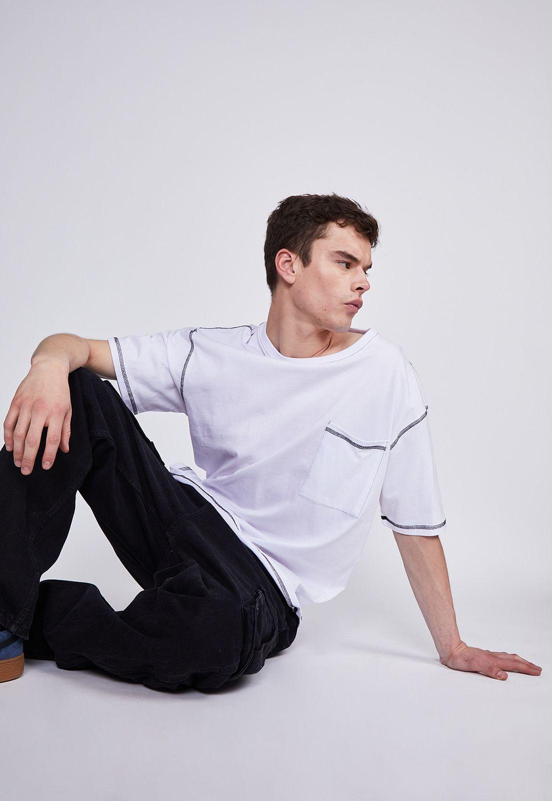 Polera Hombre Blanco Hilo Contraste Sioux-4