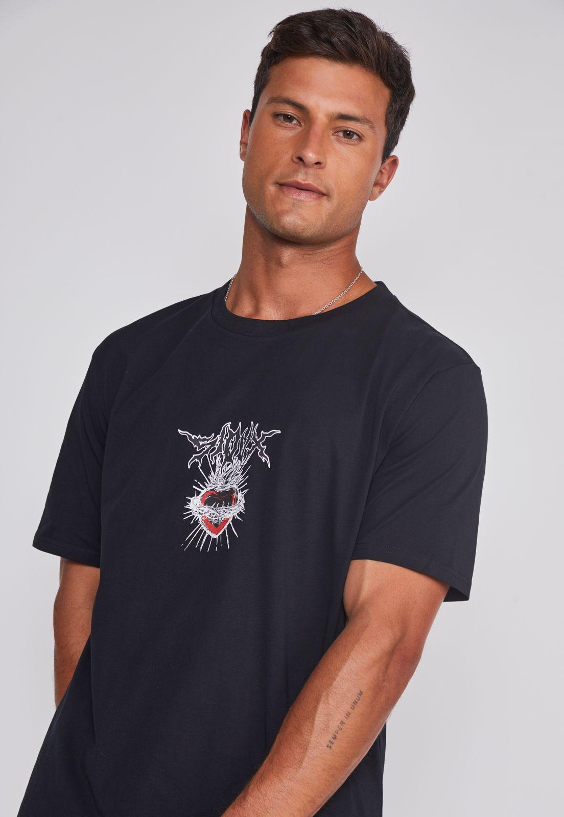 Polera Hombre Corazón Espinas Negro Sioux-3