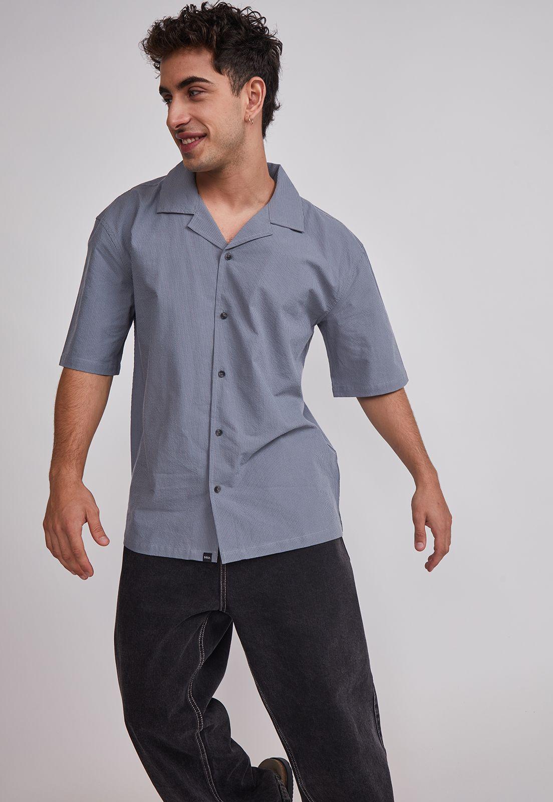 Camisa Hombre Boxy Fit Gris Sioux-3