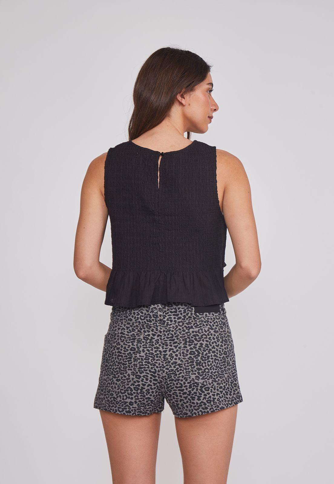 Peto Mujer Panal Lazos Negro Sioux-2