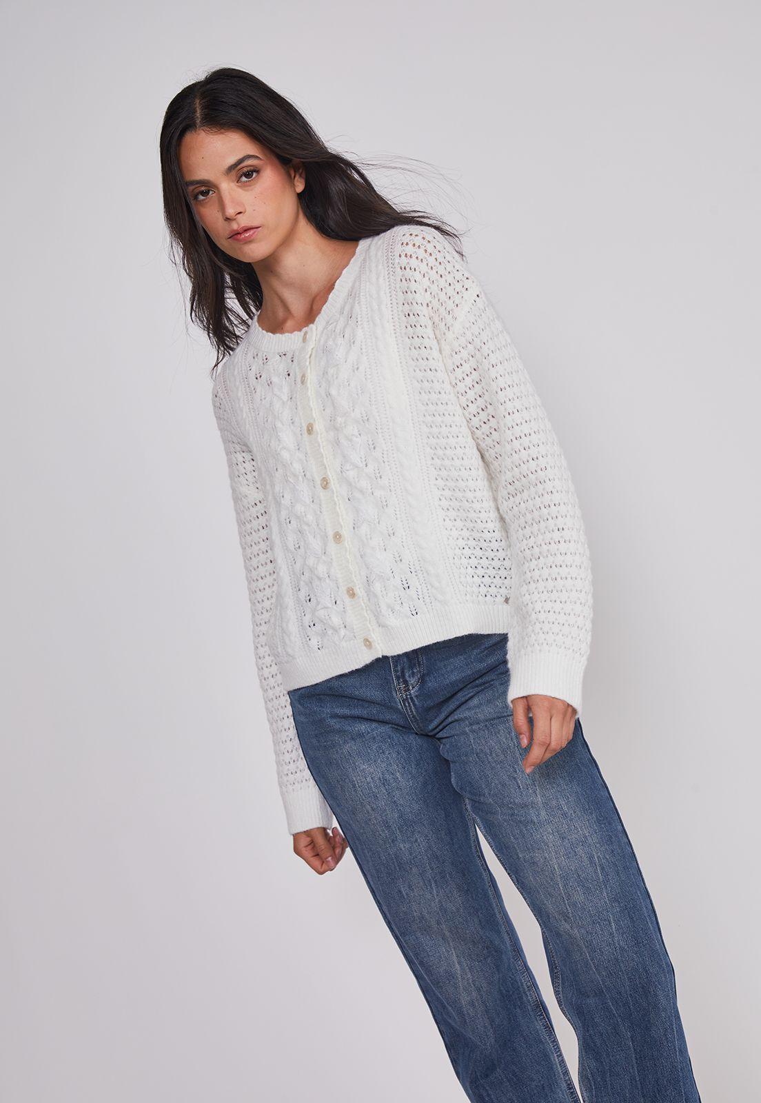 Jeans Mujer Recto Efecto Desgastado Azul Sioux-4