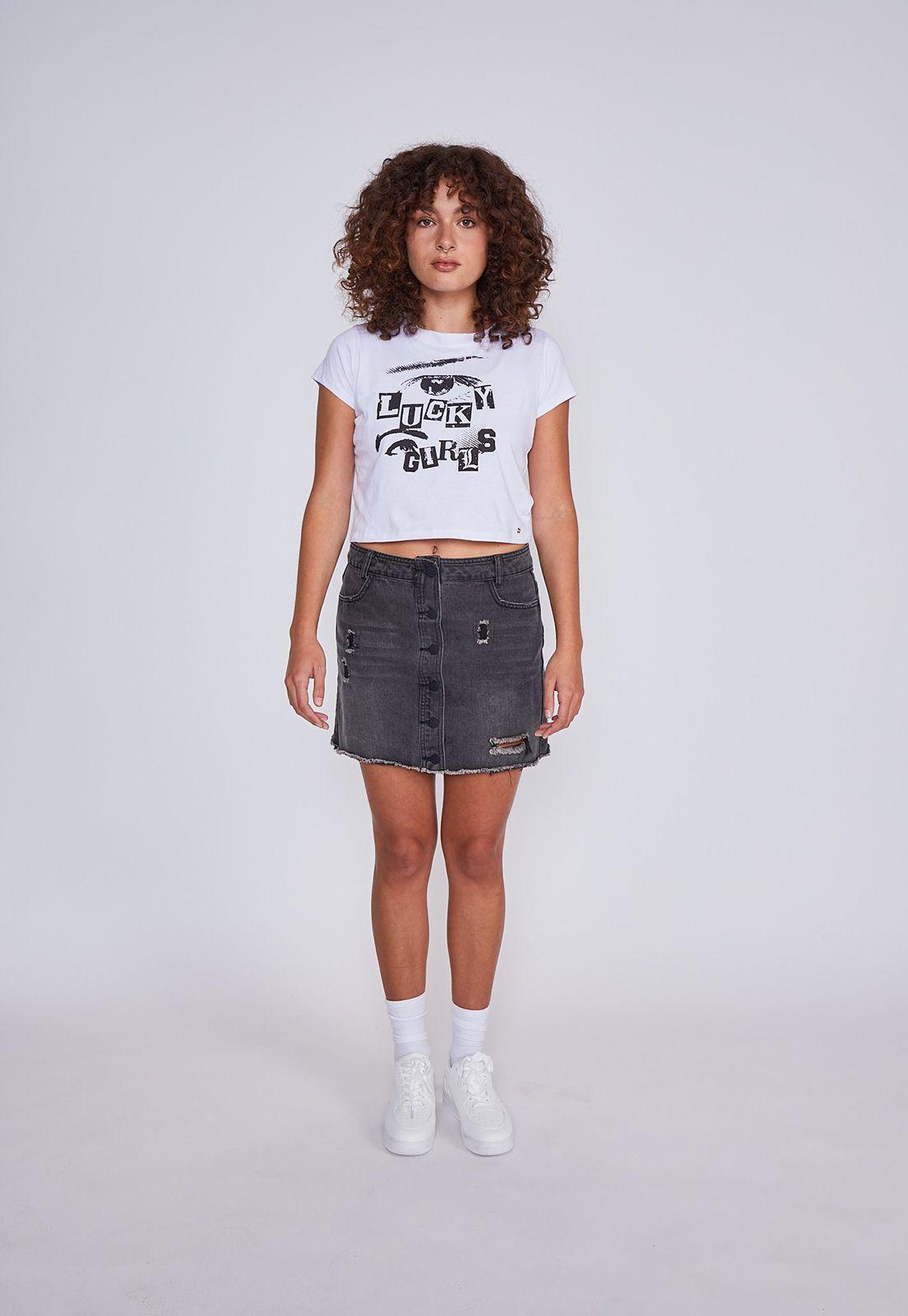 Polera Mujer Lucky Girls Blanco Sioux-3